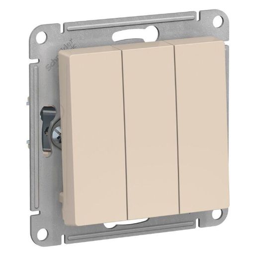 Изображение Выключатель 3-кл. СП AtlasDesign 10А IP20 (сх. 1+1+1) 10AX механизм беж. SE ATN000231