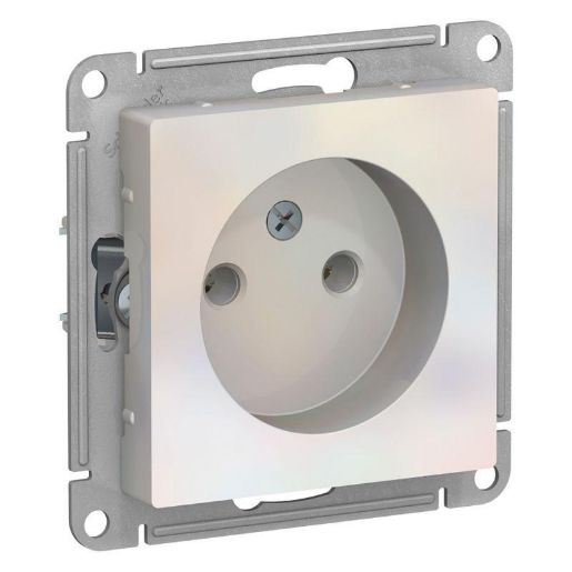 Изображение Розетка 1-м СП AtlasDesign 16А IP20 без заземл. без защ. шторок механизм жемчуж. SE ATN000441