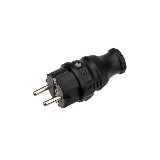 Изображение Вилка прямая влагозащ. с/з 16А IP44 каучук Rexant 111-001
