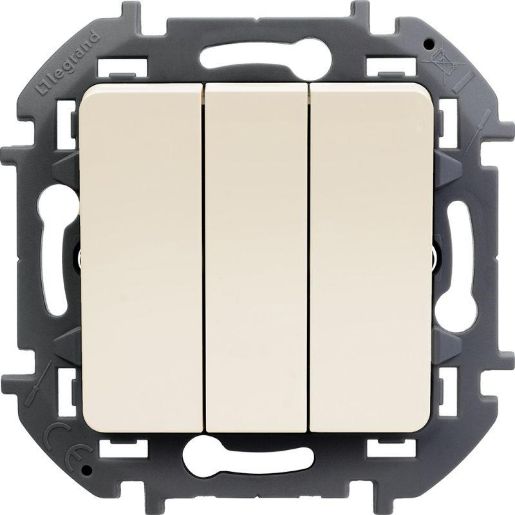 Изображение Выключатель 3-кл. Inspiria 20А IP20 250В 10AX механизм сл. кость Leg 673641