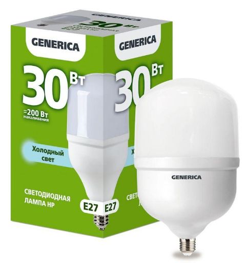 Изображение Лампа светодиодная HP 30Вт 6500К E27 230В GENERICA LL-HP-30-230-65-E27-G