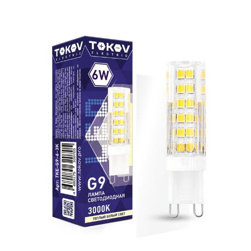 Изображение Лампа светодиодная 6Вт Capsule 3000К G9 220-240В TOKOV ELECTRIC TKE-G9-6-3K