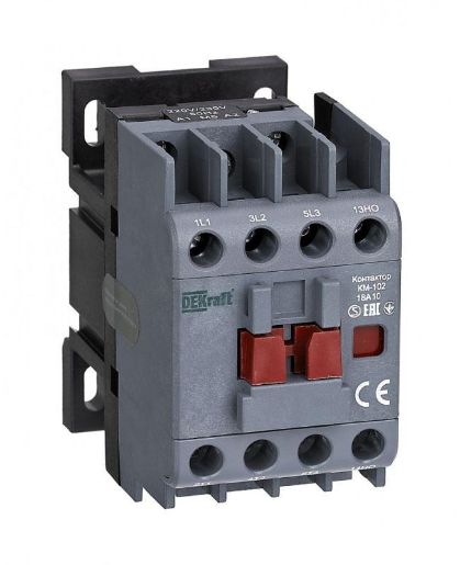 Изображение Контактор КМ-102 3п 18А 1НО 230В AC DEKraft 22003DEK