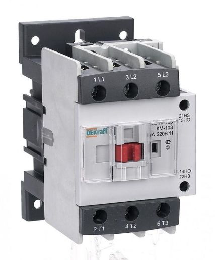 Изображение Контактор КМ-103 65А 220В AC3 1НО+1НЗ DEKraft 22138DEK