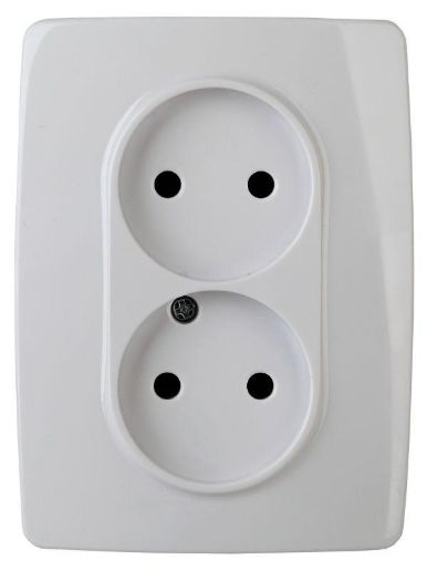 Изображение Розетка 2-м СП Эра12 12-2107-01 16А IP20 16AX 250В 2х2P бел. Эра Б0031238