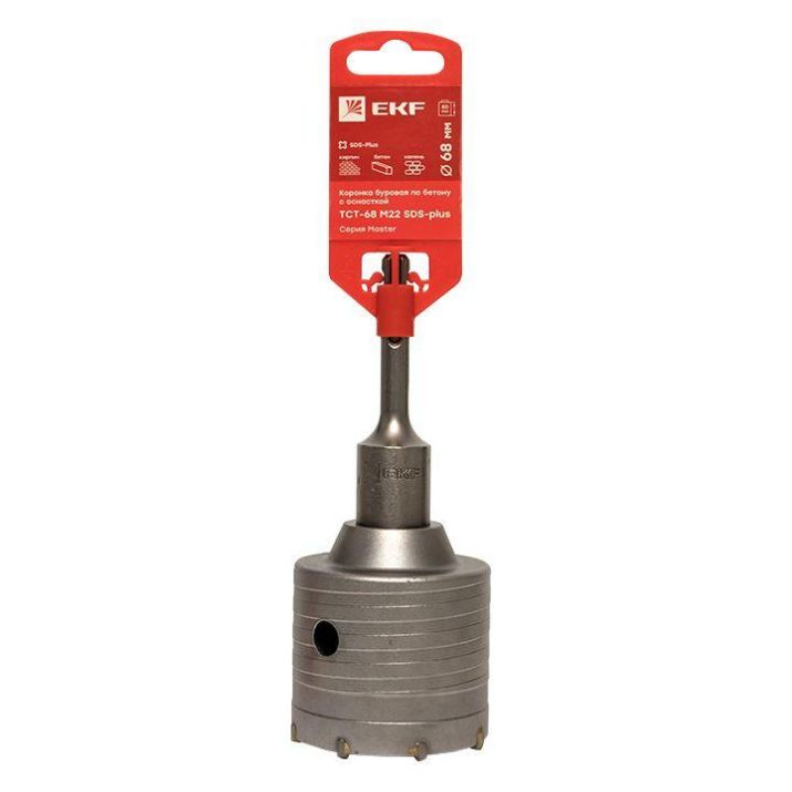 Изображение Коронка буровая по бетону с оснасткой TCT-68 М22 SDS-plus Master EKF tct-68-m22