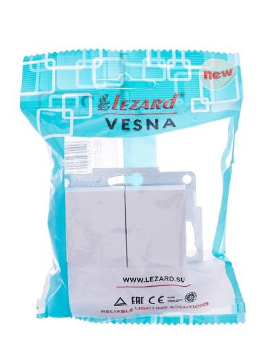 Изображение Выключатель 2-кл. СП Vesna механизм бел. LEZARD 742-0288-101