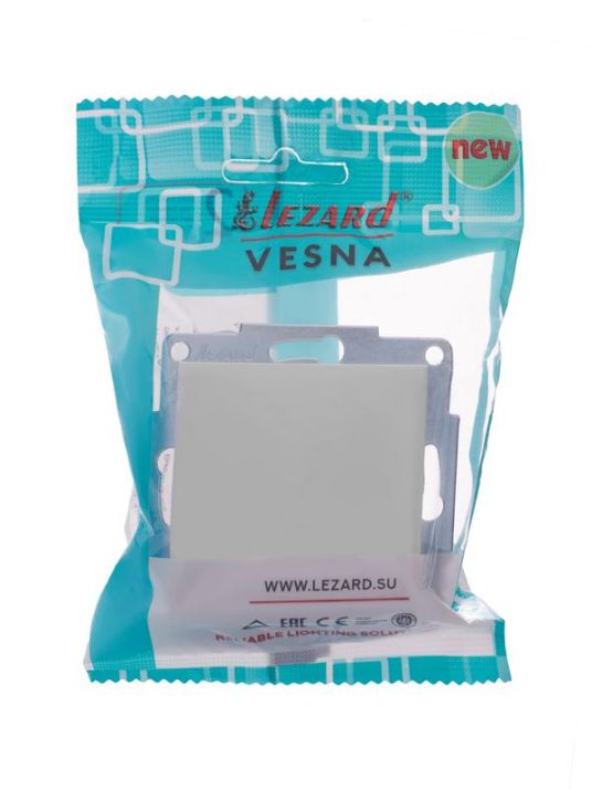 Изображение Выключатель 1-кл. СП Vesna механизм бел. LEZARD 742-0288-100