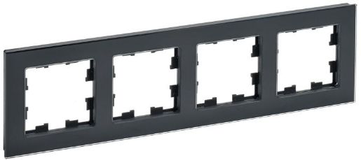Изображение Рамка 4-м BRITE РУ-4-2-БрЧ стекло черн. IEK BR-M42-G-K02