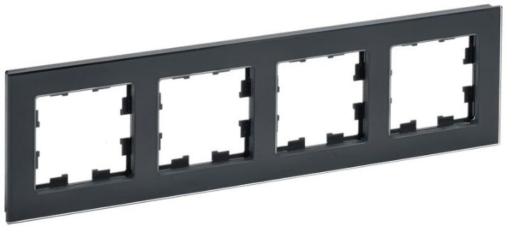 Изображение Рамка 4-м BRITE РУ-4-2-БрЧ стекло черн. IEK BR-M42-G-K02