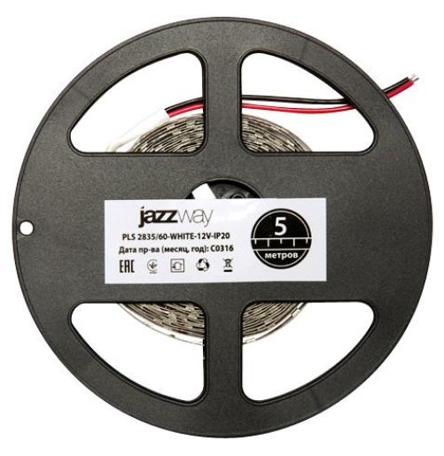 Изображение Лента светодиодная PLS 2835/120-12V 12Вт/м 6500К холод. бел. IP20 (уп.5м) JazzWay 2859051