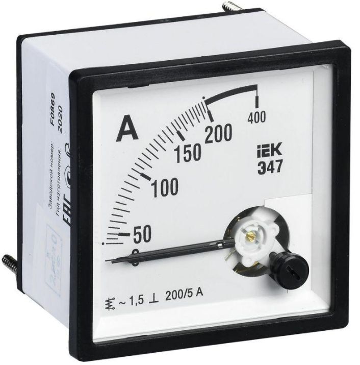 Изображение Амперметр Э47 72х72мм 200/5А кл. точн. 1.5 IEK IPA10-6-0200-E