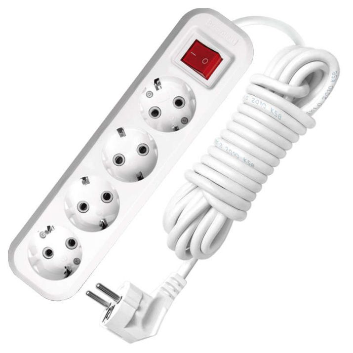 Изображение Удлинитель 4х7м с заземл. 10А IP20 S-304 ПВС 3х1 с выкл. UNIVersal 9631992