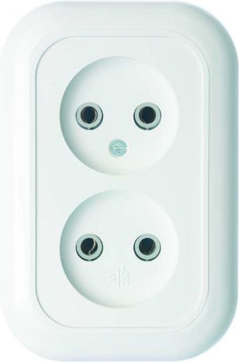 Изображение Розетка 2-м СП Валентина РС10-393 10А IP20 бел. Кунцево 5449