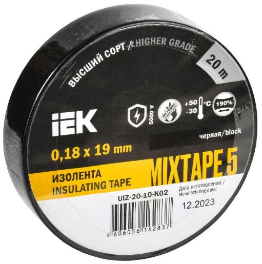 Изображение Изолента ПВХ 0.18х19мм черн. (рул.20м) IEK UIZ-20-10-K02