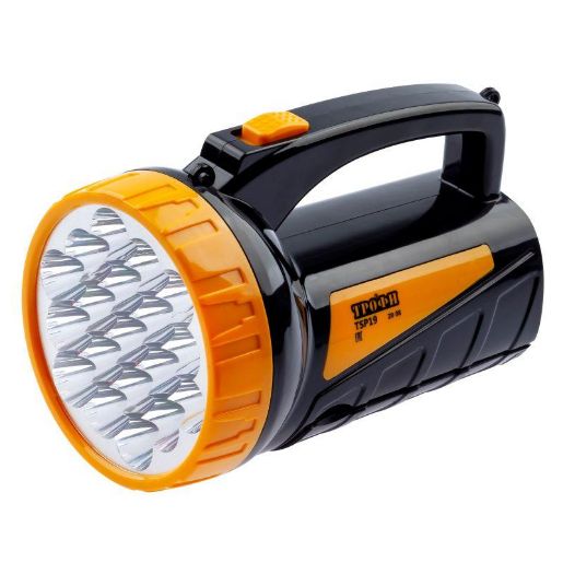 Изображение Фонарь-прожектор аккумуляторный TSP19 19 + 18LED аккум. 4В 2А.ч ЗУ 220В (картон. упак.) Трофи C0045552/Б0008436