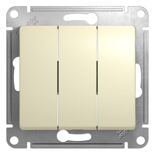 Изображение Выключатель 3-кл. СП Glossa 10А IP20 (сх. 1+1+1) 10AX механизм беж. SE GSL000231