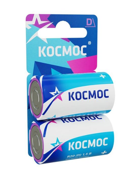 Изображение Элемент питания солевой D/R20 (блист.2шт) КОСМОС KOCR202BL