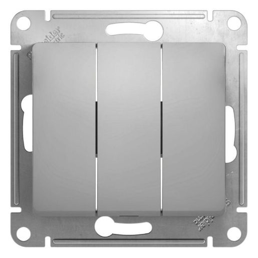 Изображение Выключатель 3-кл. СП Glossa 10А IP20 (сх. 1+1+1) 10AX механизм алюм. SE GSL000331