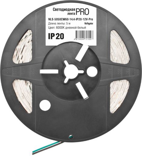 Изображение Лента светодиодная 71 709 NLS-5050CW60-14.4-IP20-12V-Pro R5 14.4Вт/м (уп.5м) Navigator 71709