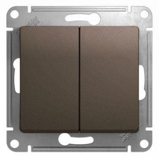 Изображение Выключатель 2-кл. СП Glossa 10А IP20 (сх. 5) 10AX механизм шоколад. SE GSL000851