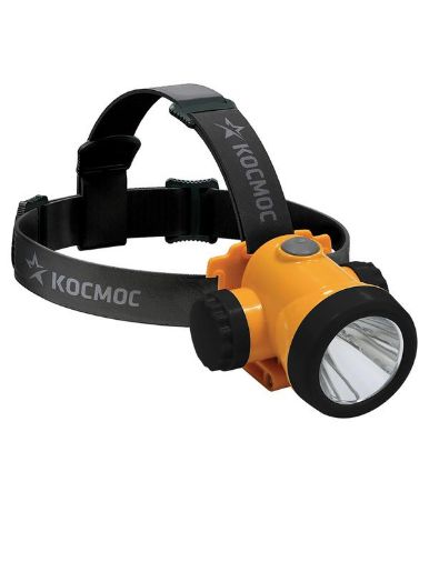 Изображение Фонарь аккумуляторный налобный H3W LED 3Вт 2 режима литиевый аккум. 1.5А.ч ЗУ USB КОСМОС KOCH3WLi-On