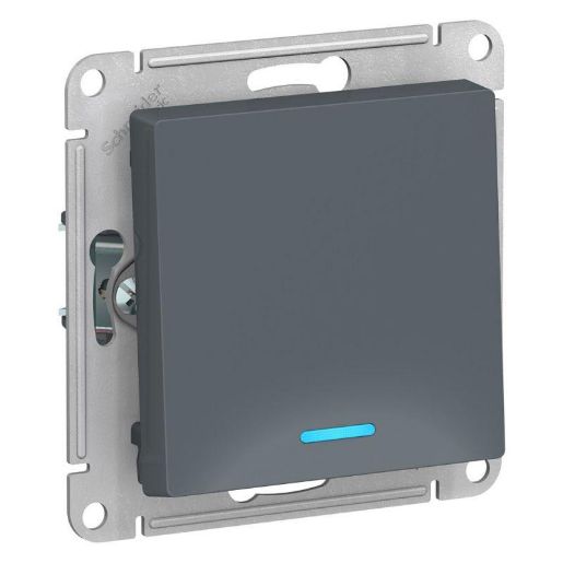 Изображение Выключатель 1-кл. СП AtlasDesign 10А IP20 (сх. 1а) 10AX с подсветкой механизм грифель SE ATN000713