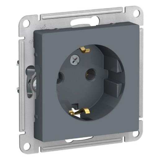 Изображение Розетка 1-м СП AtlasDesign 16А IP20 с заземл. механизм грифель SE ATN000743