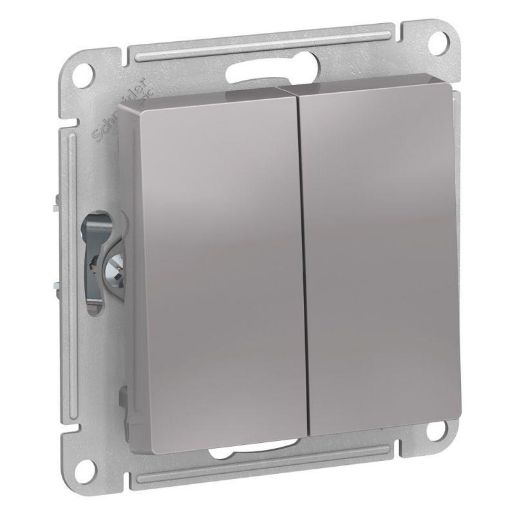 Изображение Переключатель проходной 2-кл. СП AtlasDesign 10А IP20 (сх. 6/2) 10AX механизм алюм. SE ATN000365