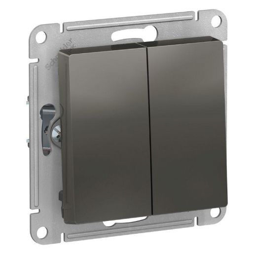 Изображение Переключатель проходной 2-кл. СП AtlasDesign 10А IP20 (сх. 6/2) 10AX механизм сталь SE ATN000965