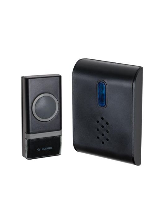 Изображение Звонок беспроводной полиф. 26 мелодий 150м 1 кноп. IP44 черн. Космос KOC_AG400