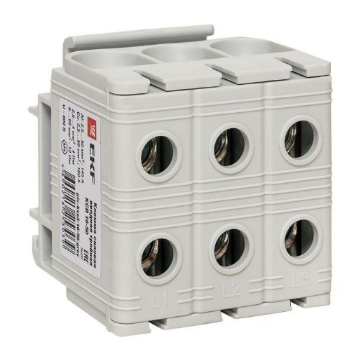 Изображение Клемма силовая вводная тройная КСВ 16-50кв.мм сер. PROxima EKF plc-kvs3-16-50-grey