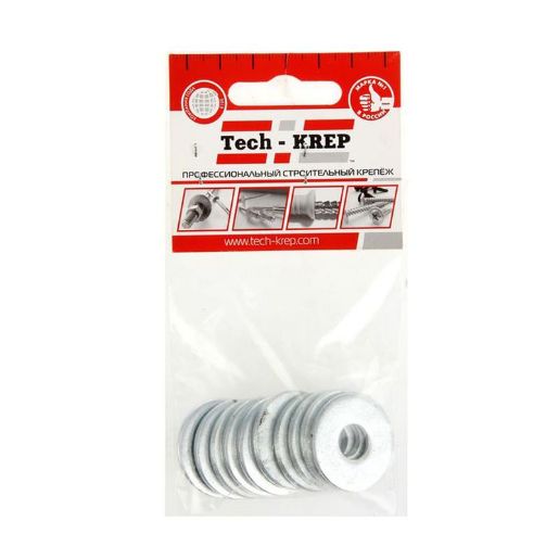 Изображение Шайба кузовная M10 цинк. DIN 9021 (уп.10шт) пакет Tech-Krep 103039