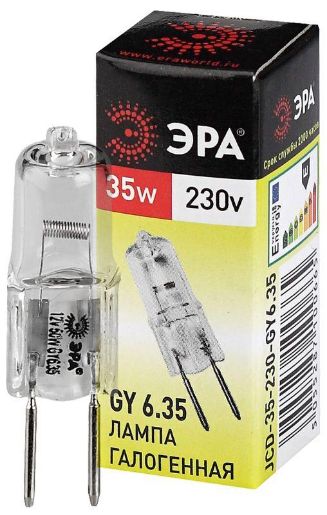 Изображение Лампа галогенная GY6.35-JCD-35W-230V 35Вт капсула GY6.35 230В Эра C0027373