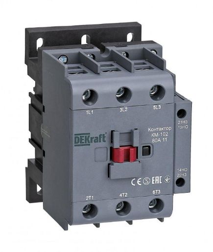 Изображение Контактор КМ-102 3п 80А 1НО+1НЗ 230В AC DEKraft 22009DEK