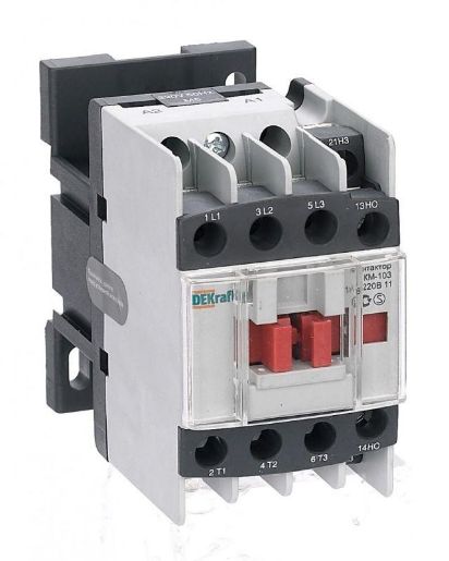 Изображение Контактор КМ-103 18А 380В AC3 1НО+1НЗ DEKraft 22114DEK
