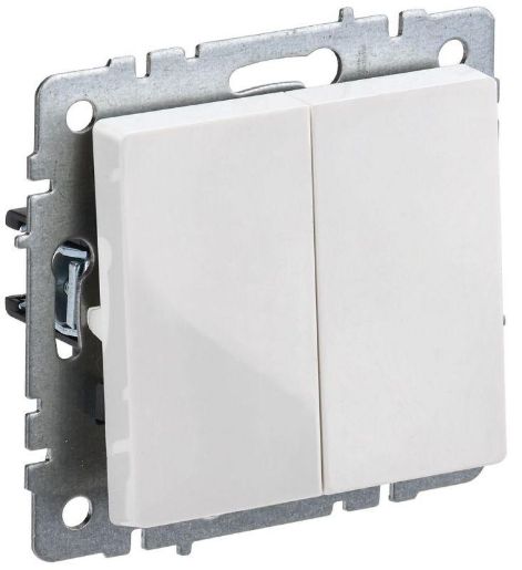 Изображение Выключатель проходной 2-кл. СП BRITE ВС10-2-6-БрБ 10А бел. IEK BR-V22-0-10-K01