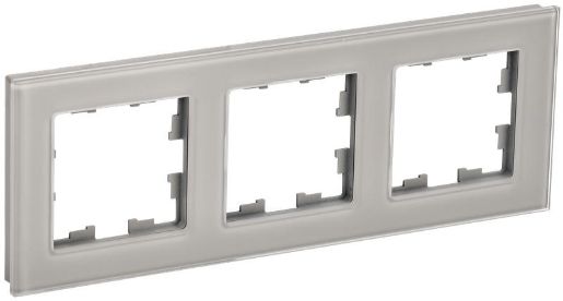 Изображение Рамка 3-м BRITE РУ-3-2-БрД стекло дым. IEK BR-M32-G-K30