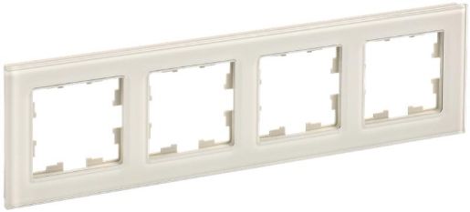 Изображение Рамка 4-м BRITE РУ-4-2-БрВа стекло ванильн. IEK BR-M42-G-K10