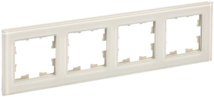 Изображение Рамка 4-м BRITE РУ-4-2-БрВа стекло ванильн. IEK BR-M42-G-K10