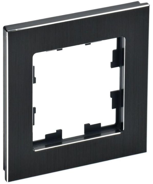 Изображение Рамка 1-м BRITE РУ-1-1-БрЧ металл черн. IEK BR-M12-M-K02