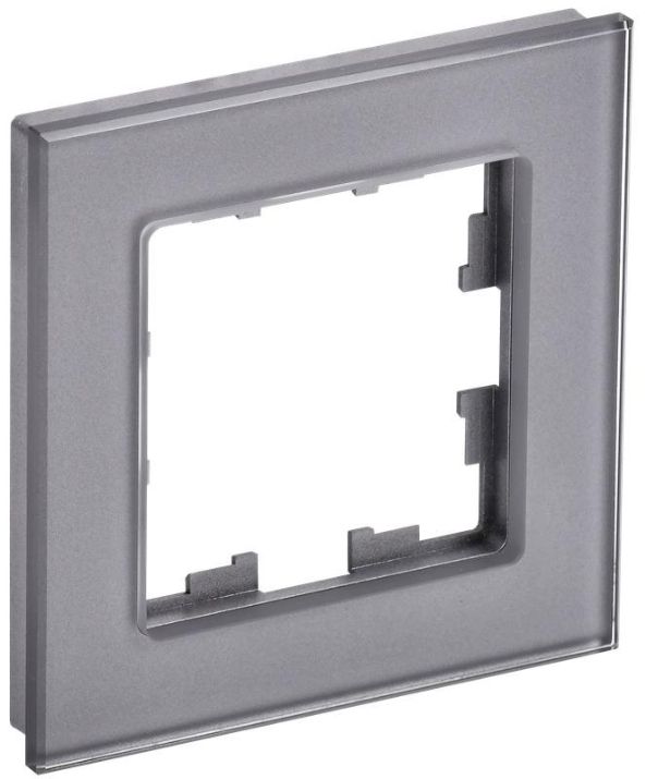 Изображение Рамка 1-м BRITE РУ-1-2-БрСе стекло сер. IEK BR-M12-G-K03