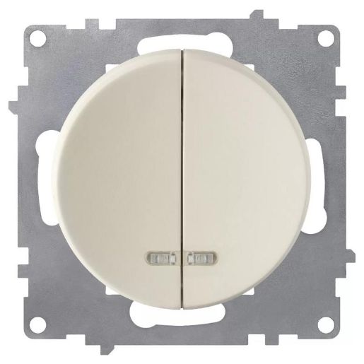 Изображение Выключатель 2-кл. СП Florence 10А IP20 с подсветкой механизм беж. 1E31801301 OneKeyElectro 2172802