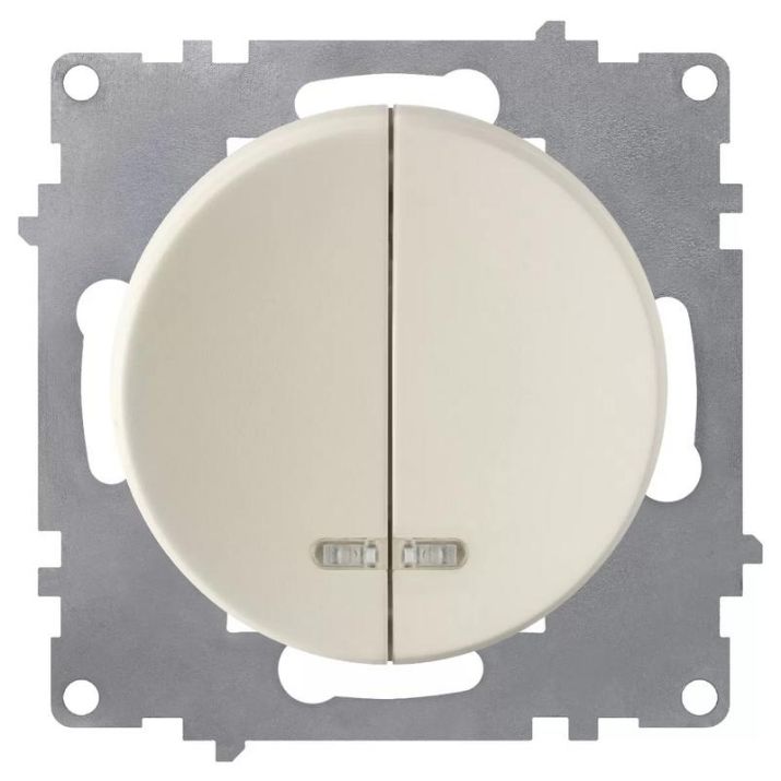 Изображение Выключатель 2-кл. СП Florence 10А IP20 с подсветкой механизм беж. 1E31801301 OneKeyElectro 2172802