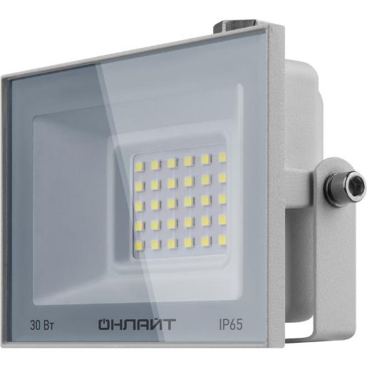 Изображение Прожектор светодиодный 90 135 OFL-30-6K-WH-IP65-LED 30Вт 6000К IP65 2400лм бел. ОНЛАЙТ 90135