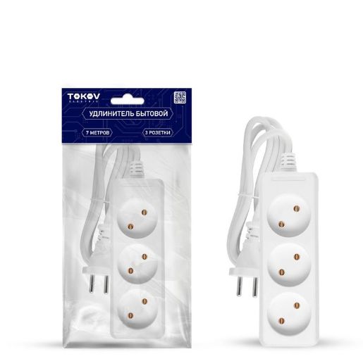 Изображение Удлинитель 3х7м без заземл. 16А 2х1 TOKOV ELECTRIC TKE-C01-BU3-7-1