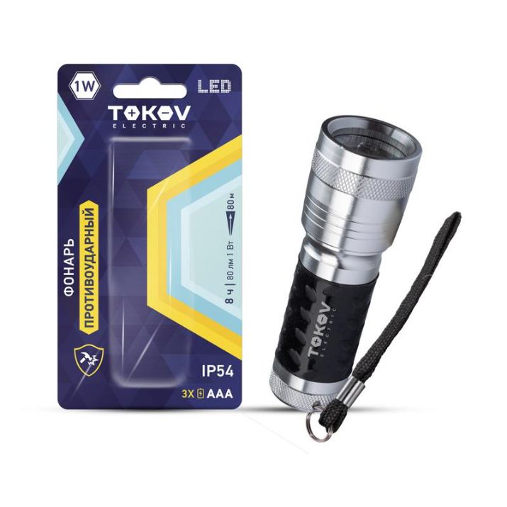 Изображение Фонарь ручной на батарейках 3xAAA LED TOKOV ELECTRIC TKE-RF-B-02