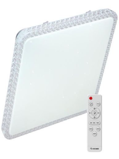 Изображение Светильник светодиодный PREMIUM MYSTERY QUADRO 75Вт 230В 3000-6500К 6000лм IP40 530х530х70мм настенно-потолочный управляемый с пультом ДУ КОСМОС KSMystQD75W