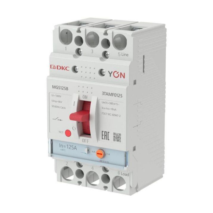 Изображение Выключатель автоматический MGS125 3P 100-125A 18kA YON MGS125B-3TAMF0125