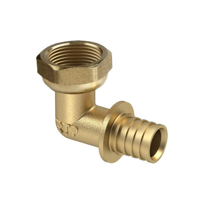 Изображение Угольник с накидной гайкой аксиальный латунь 16х1/2дюйм жел. RTP 34855